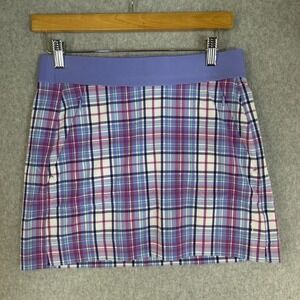 Belyn Key Longline City Skort Womens XS Purple Plaid Golf Athletic Tennis Skirt